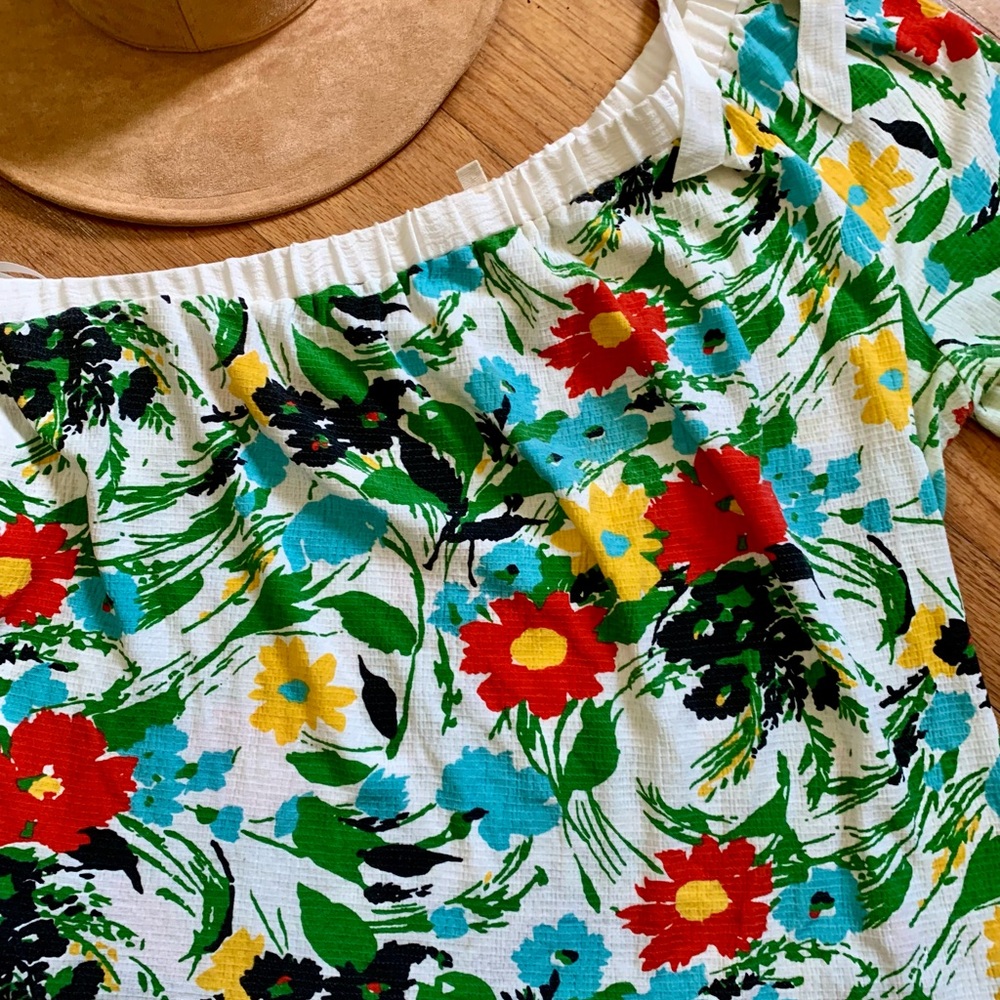 Floral Off-Shoulder Top - Multicolor - Picture 6 of 10
